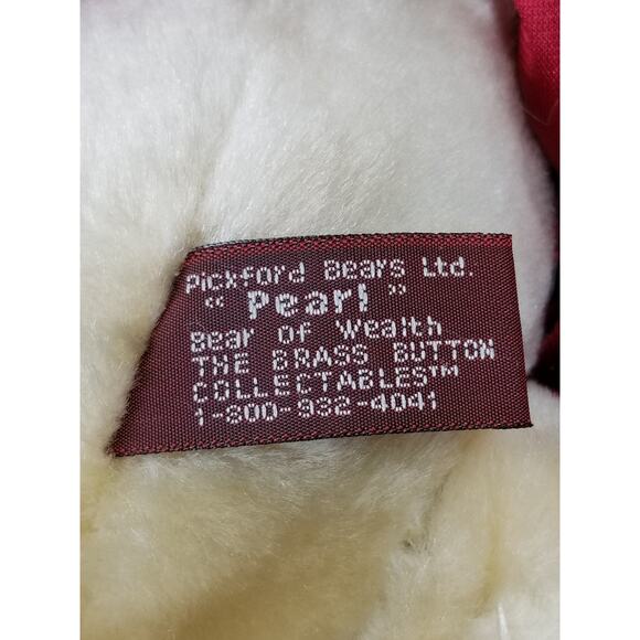 The Brass Button Pearl 11" Pickford Teddy Bears 1985 Stuffed Animal Vintage - Picture 11 of 12